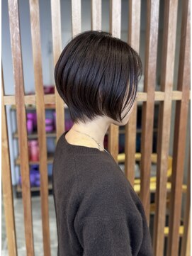 前下がりショートボブ×レッドブラウン　　五十嵐