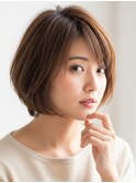 前髪ありショートボブ川越/ハイライト/白髪ぼかし/白髪染め