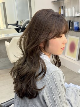 シュルール 所沢プロぺ通り店(chorule) ミディアムレイヤーくびれヘアラテグレージュオリーブグレージュ