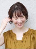 耳かけひし形ショートボブ