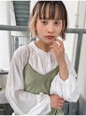 インナーカラー+切りっぱなしボブ