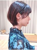 Say.大人ショートボブレイヤーミルクティーアッシュハイライト
