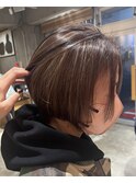 20代30代40代ハイライトハンサムショート前下がり小顔ボブ