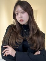 アイトーキョーエス 渋谷(AI TOKYO S)&nbsp;ロングレイヤー顔まわりオリーブグレージュ透明感韓国ヘア