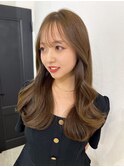 桑名ロングレイヤーカットハッシュカット透明感カラー重めロング