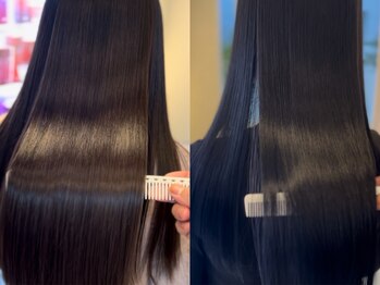 シエル 大名店(CIEL)の写真/『もう悩まない、くせ毛の救世主』髪質改善縮毛矯正で手に入れる、艶と品格をまとった美しいストレート。