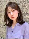 くびれミディアム/レイヤー/顔周り/小顔/ベージュ/20代30代