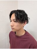 センター分け×スパイラル+ツイストスパイラルパーマ