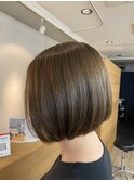 20代30代40代_小顔ヘア_ボブ_グレージュ_
