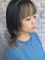 リアイス(Re:ICE) ミニウルフ/くすみブルー/流れるレイヤー/インナーハイライト