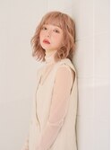 大人かわいいハイトーン×レイヤーパーマ
