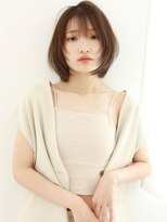 スリール バイ ミリー 江坂(Sourire by milly)&nbsp;【Sourire江坂】大人ピンクベージュ斜めバングマチルダボブ