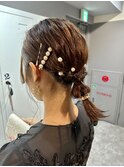 ヘアセット/結婚式アレンジ/アップスタイル/ポニーテール