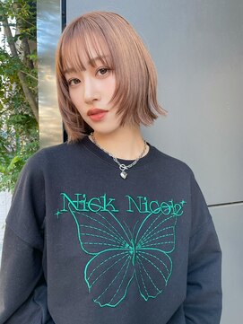 トルネード(TORNADO) 透明感ヘア フェイスレイヤー ココアベージュボブ t1129