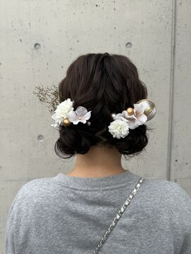 アチーブ ヘア デザイン(achieve hair design) お呼ばれセットお団子ツイン♪結婚式二次会お呼ばれ華やか