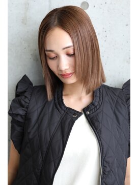 フルショウ 苦楽園店(FURUSHO) センターパート小顔姫カットレイヤー透明感ボブマロンベージュ