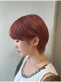 耳かけショートに暖色系カラー