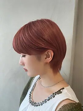 ヘアサロンガリカアオヤマ(hair salon Gallica aoyama) 耳かけショートに暖色系カラー