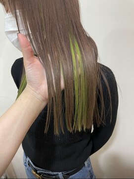 ブランシェ神領店 インナーカラー☆黄緑