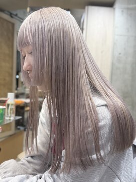 サンク 原宿 表参道(cinq) ハイトーンカラーダブルカラー韓国ヘア原宿ミルクティーベージュ