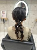 編みおろしポニーテール