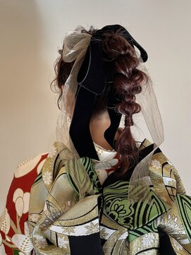 hair set/成人式/あみ下ろし