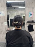 お呼ばれアレンジ ヘアセット タイトアレンジ