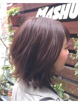 マッシュ 北堀江(MASHU)&nbsp;重くならないダークカラーロブ、ノーブルショート サエキ