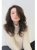 セミウェットおしゃれ×切りっぱなしロング