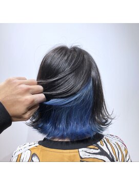 アンダーバーホワイト(_WHITE) ☆インナーカラー☆オーシャンブルー