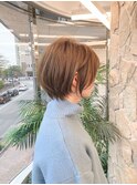 20代30代40代50代ひし形束感ショート透明感マロンベージュ