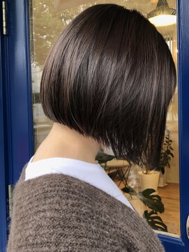ヘアーサロン ビー(hair salon b.) ワンレン ボブ ミニボブ オリーブブラウン