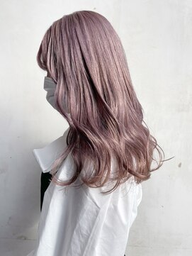 アイティーバイアルバム 松戸店(IT by ALBUM) ラベンダーグレージュ_外ハネボブセクションカラー_ba386741