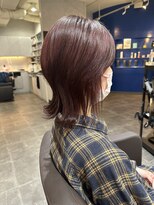 ブルー(blue)&nbsp;艶カラー　ピンクヘアー　ショートウルフ