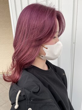 ジップ 浜田店(zip) ピンクベージュカラー×３０代フェミニンカラー