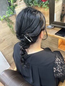 編みおろしアレンジ/博多美容室