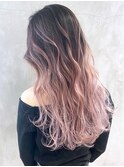 ピンクヘアー透明感カラーピンクグレープフルーツ_ba328192