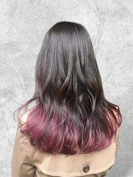 トレノ(Treno.) 裾カラー/ピンクバイオレット//グラデーション【Treno.吉祥寺】