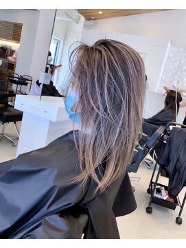 ヘアサロン エフ 渋谷(F) #バレイヤージュ　#ハイライト　#アッシュベージュ