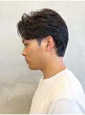 調布センターパートフェザーパーマニュアンスパーマメンズパーマ