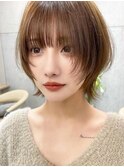 くすみベージュ/ショート/前髪/レイヤー/髪質改善/縮毛矯正/新宿