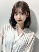 大人可愛い大人美人くすみカラーアッシュグレーベージュ