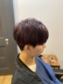 メンズサロン エクシア ブリーチから染めた透明感のあるピンクパープルです