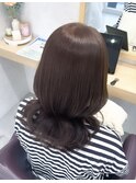 こっくりチョコレートブラウン艶髪髪質改善韓国レイヤーカット