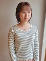 ツイギー 宮西店(TWiGGY) ピンクベージュ切りっぱなし外はねボブ
