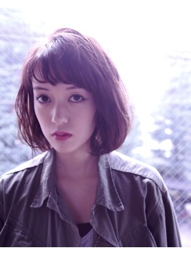 ヘア アンドメイク キヨシ(Hair and Make kiyoshi) kiyoshi/カジュアル *切りっぱなし オン眉ボブ×ベリピカラー*