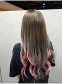 インナーカラーピンク