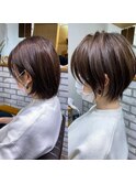 30代/40代/50代・絶壁解消・小顔前下がりショートボブ【中村】