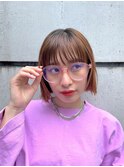 切りっぱなしボブとセミウェットスタイリング
