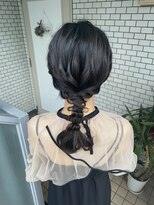 編み下ろし　ローポニー　参列ヘア